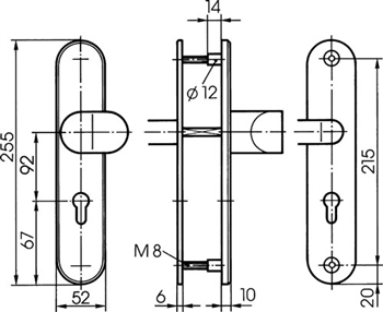 Bezpečnostní kování FAB IKON SX08/72 (klika - koule)
