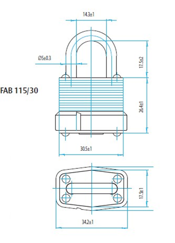 visací zámek FAB 115/30