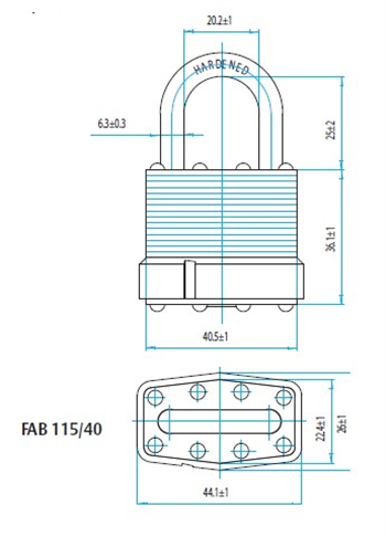 visací zámek FAB 115/40